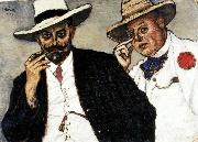 Jozsef Rippl-Ronai Lajos and odon oil painting